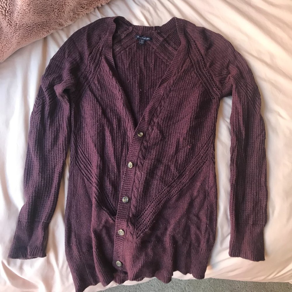 AE Purple Sweater Cardigan